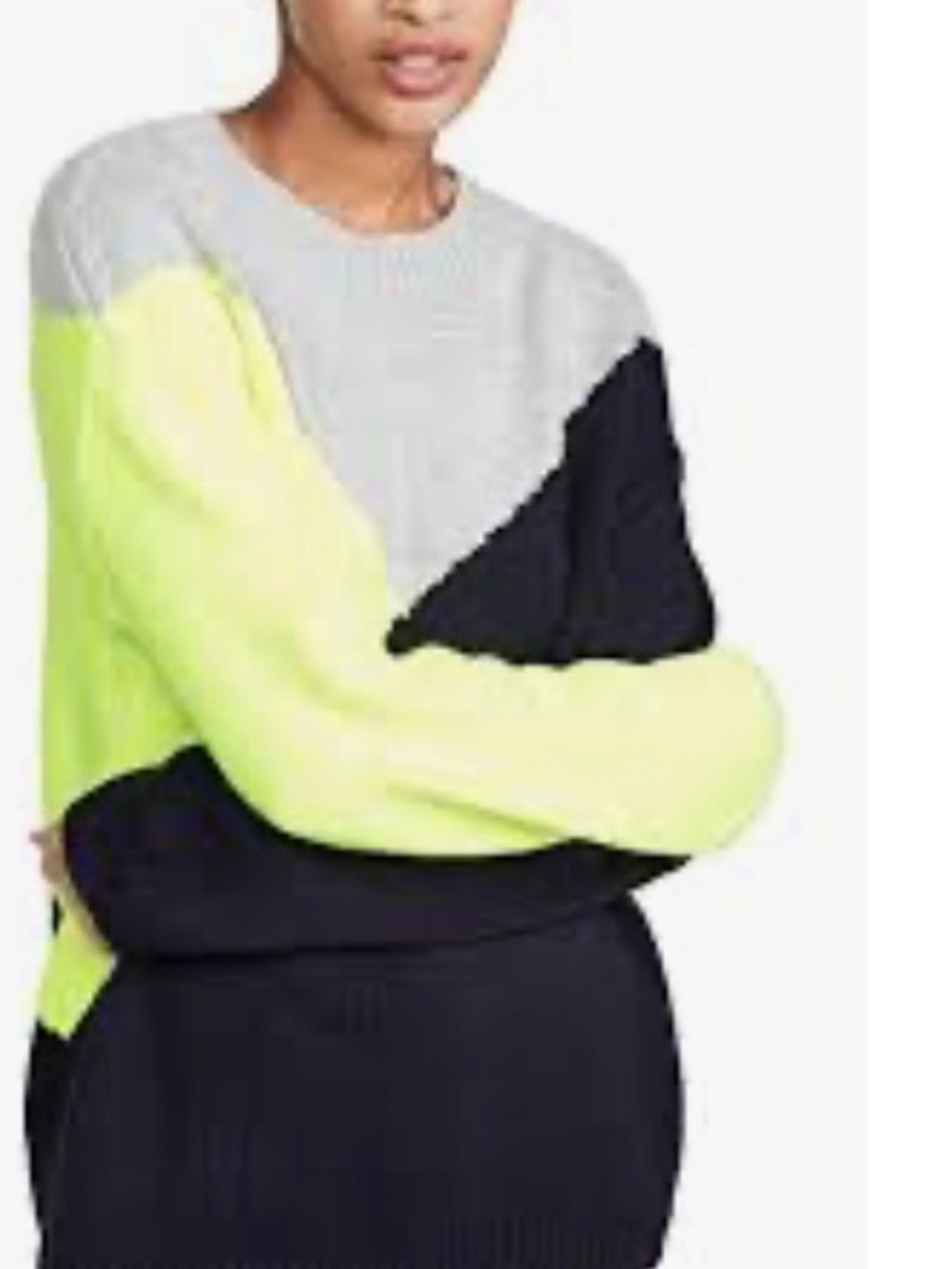 Color Block Crewneck Sweater in Black & Green used good condition